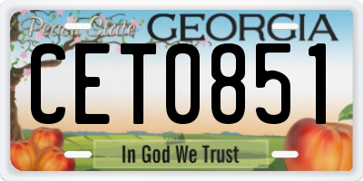GA license plate CET0851