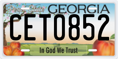 GA license plate CET0852