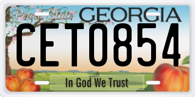 GA license plate CET0854
