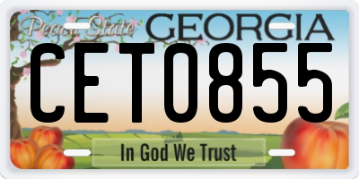 GA license plate CET0855