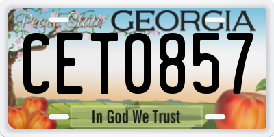 GA license plate CET0857