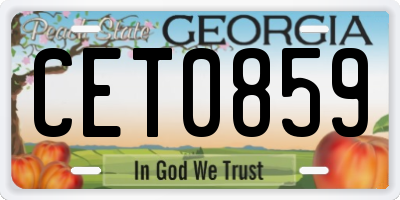 GA license plate CET0859