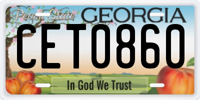 GA license plate CET0860