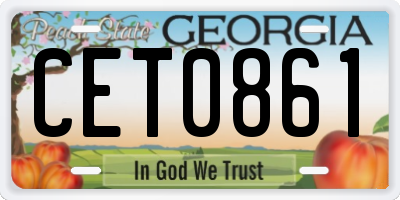 GA license plate CET0861
