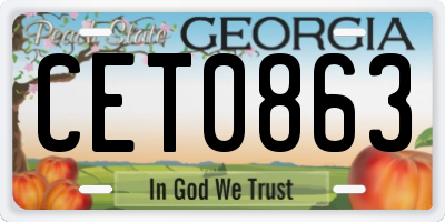 GA license plate CET0863