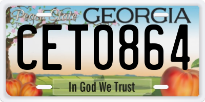GA license plate CET0864