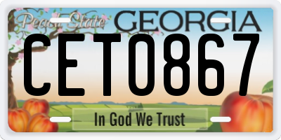 GA license plate CET0867