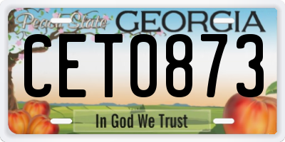GA license plate CET0873