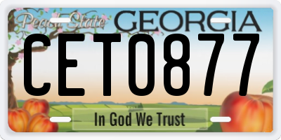 GA license plate CET0877