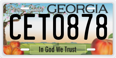 GA license plate CET0878