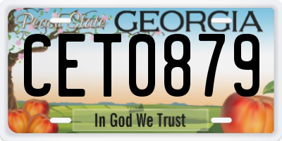 GA license plate CET0879
