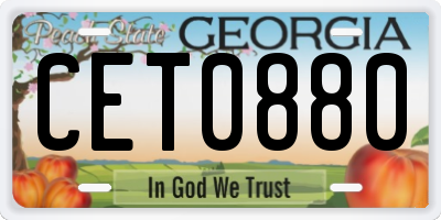 GA license plate CET0880