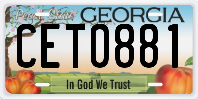 GA license plate CET0881
