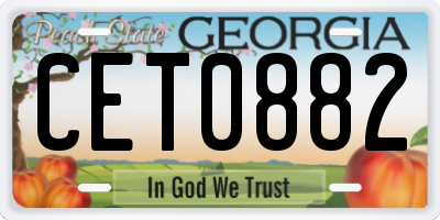 GA license plate CET0882