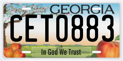 GA license plate CET0883