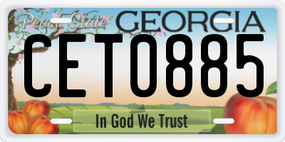 GA license plate CET0885