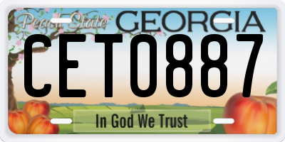 GA license plate CET0887