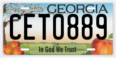 GA license plate CET0889