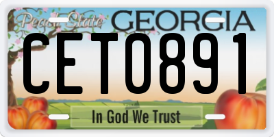 GA license plate CET0891