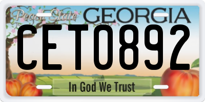 GA license plate CET0892