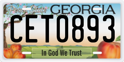 GA license plate CET0893