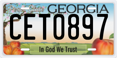 GA license plate CET0897