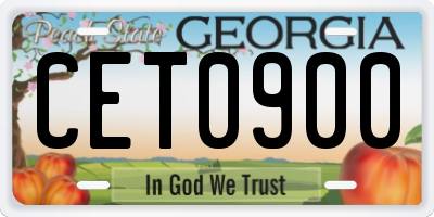 GA license plate CET0900