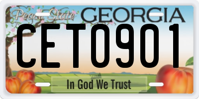 GA license plate CET0901