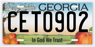 GA license plate CET0902