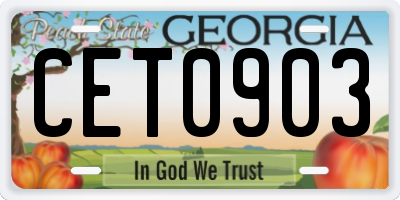 GA license plate CET0903