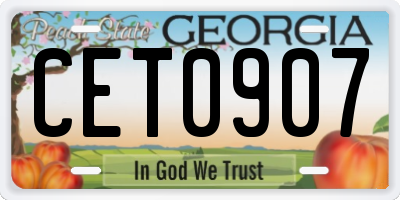 GA license plate CET0907