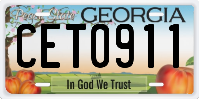 GA license plate CET0911