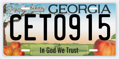 GA license plate CET0915