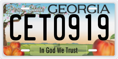 GA license plate CET0919