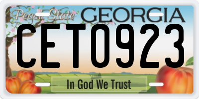 GA license plate CET0923