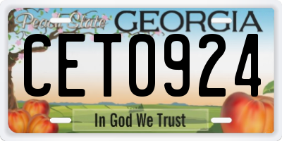 GA license plate CET0924