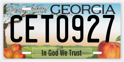 GA license plate CET0927