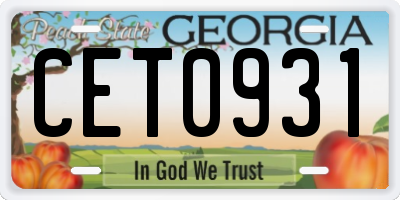 GA license plate CET0931