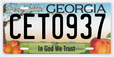 GA license plate CET0937