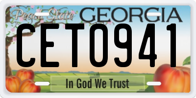 GA license plate CET0941