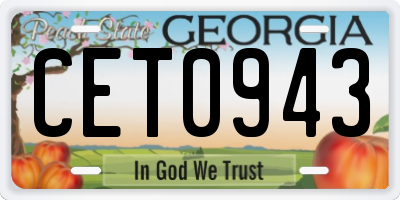 GA license plate CET0943