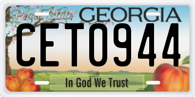 GA license plate CET0944