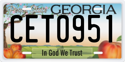 GA license plate CET0951