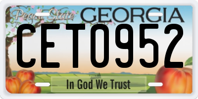 GA license plate CET0952