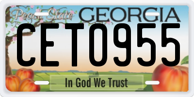 GA license plate CET0955