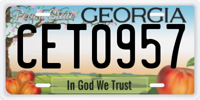 GA license plate CET0957