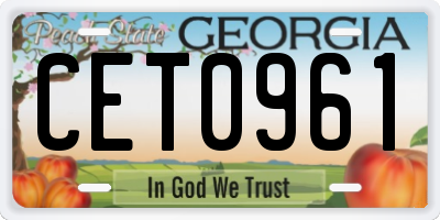 GA license plate CET0961