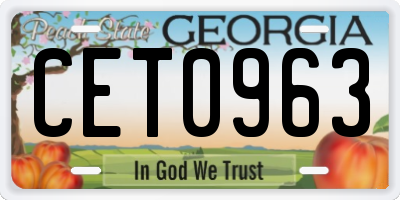 GA license plate CET0963