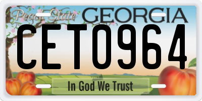 GA license plate CET0964