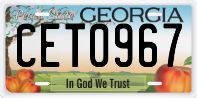 GA license plate CET0967